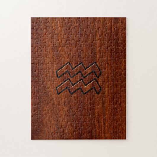 Aquarius Zodiac Sign Mahogany Style Legpuzzel (Verticaal)