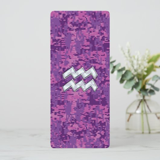Aquarius Zodiac Sign on fuchsia digital camo (Staand voorkant)