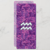 Aquarius Zodiac Sign on fuchsia digital camo (Voorkant / Achterkant)