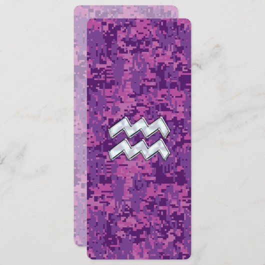 Aquarius Zodiac Sign on fuchsia digital camo (Voorkant / Achterkant)