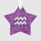 Aquarius Zodiac Sign on fuchsia digital camouflage (devant)