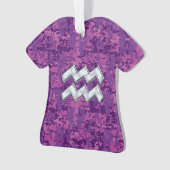 Aquarius Zodiac Sign on fuchsia digital camouflage (devant)