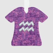 Aquarius Zodiac Sign on fuchsia digital camouflage (devant)