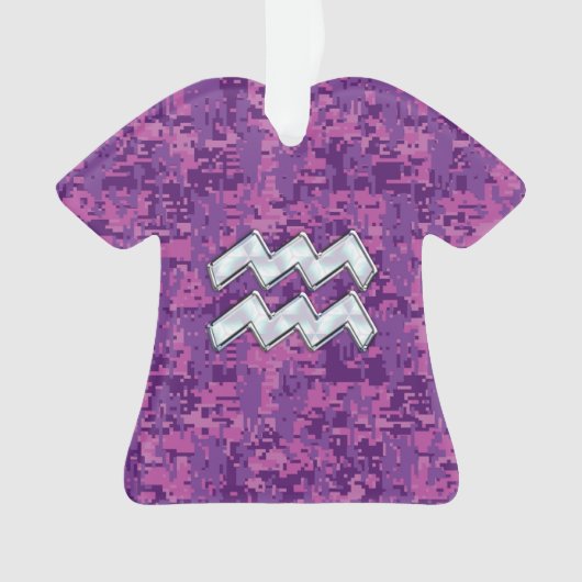 Aquarius Zodiac Sign on fuchsia digital camouflage (devant)