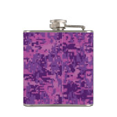 Aquarius Zodiac Sign on fuchsia digital camouflage Heupfles (Achterkant)