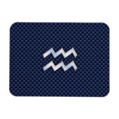 Aquarius Zodiac Sign on navy blue koolstofvezel Magneet (Horizontaal)