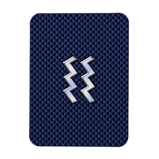 Aquarius Zodiac Sign on navy blue koolstofvezel Magneet (Verticaal)