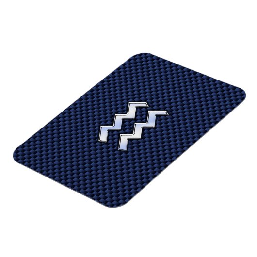 Aquarius Zodiac Sign on navy blue koolstofvezel Magneet (Linkerzijde)