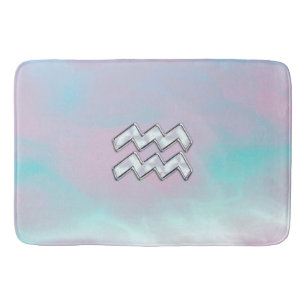 Aquarius Zodiac Sign Pastels Moeder van het pareld Badmat