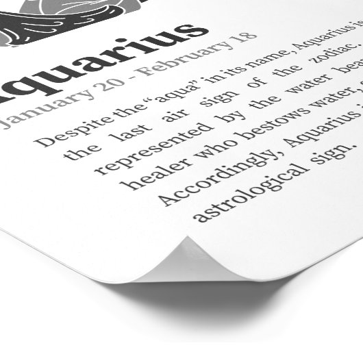 Aquarius Zodiac Sign poster (Hoek)