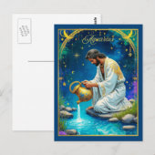 Aquarius Zodiac Sign Under a Starry Sky Briefkaart (Voorkant / Achterkant)