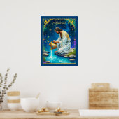 Aquarius Zodiac Sign Under a Starry Sky Poster (Keuken)