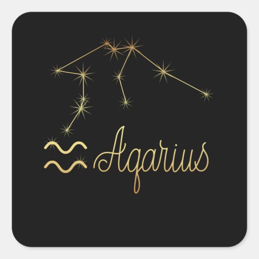 Aquarius Zodiac Sign Vierkante Sticker (Voorkant)