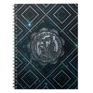 Aquarius Zodiac Silver gegraveerd op de sterren Notitieboek