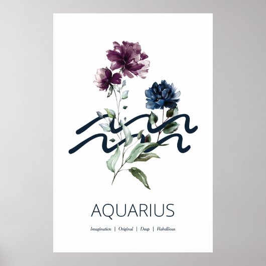 Aquarius Zodiac Star Sign Art Print (Voorkant)