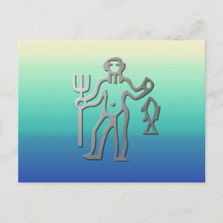 Aquarius Zodiac Star Sign in Light Silver Briefkaart