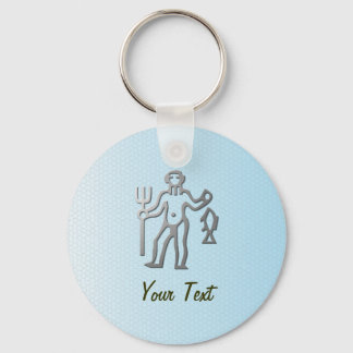 Aquarius Zodiac Star Sign in Light Silver Key Ring Sleutelhanger