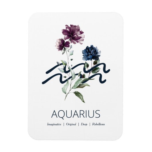 Aquarius Zodiac Star Sign Magneet (Verticaal)