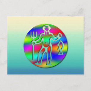 Aquarius Zodiac Star Sign Rainbow Briefkaart