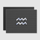 Aquarius Zodiac Symbol Carbon Fiber Decor (Voorkant / Achterkant)