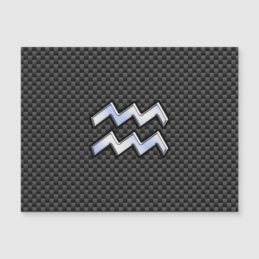 Aquarius Zodiac Symbol Carbon Fiber Decor (Voorkant)