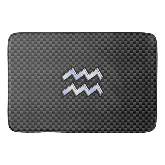 Aquarius Zodiac Symbol Carbon Fiber Decor Badmat (Voorkant)