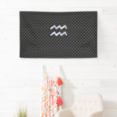 Aquarius Zodiac Symbol Carbon Fiber Decor Spandoek (Insitu)