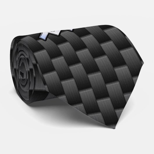 Aquarius Zodiac Symbol Carbon Fiber Decor Stropdas (Opgerold)