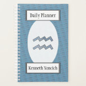 Aquarius Zodiac Symbol Element van K Yoncich Planner (Voorkant)