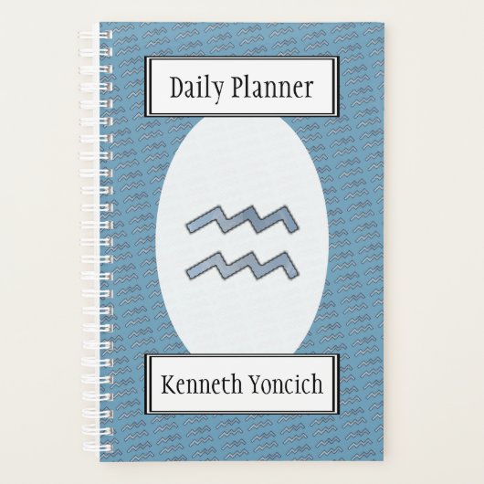 Aquarius Zodiac Symbol Element van K Yoncich Planner (Voorkant)