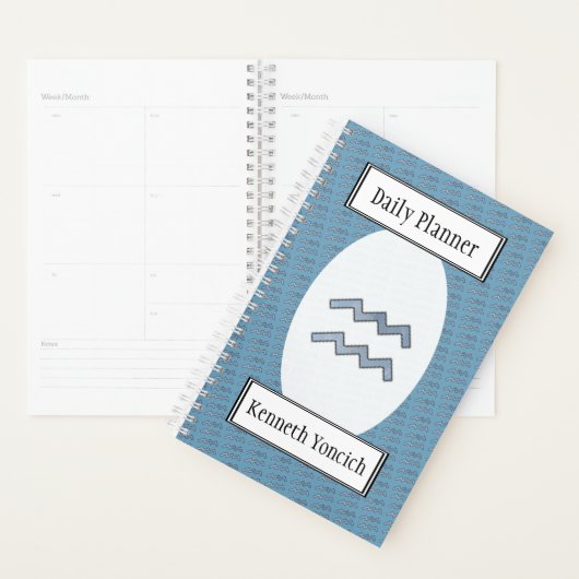 Aquarius Zodiac Symbol Element van K Yoncich Planner (Display)