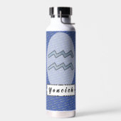 Aquarius Zodiac Symbol Element van K Yoncich Waterfles (Links)