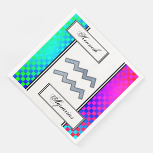 Aquarius Zodiac Symbol Element van Kenneth Yoncich Servetten