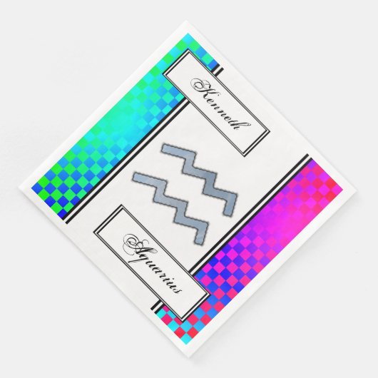 Aquarius Zodiac Symbol Element van Kenneth Yoncich Servetten (Hoek)