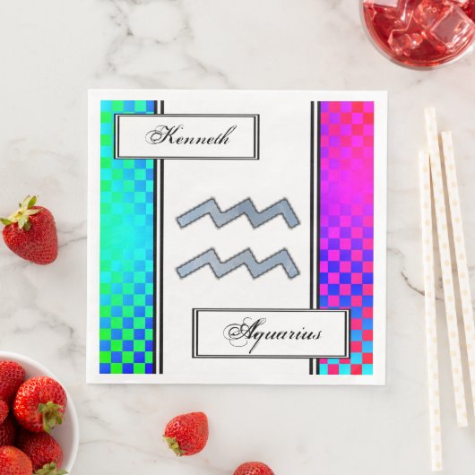 Aquarius Zodiac Symbol Element van Kenneth Yoncich Servetten (Insitu)