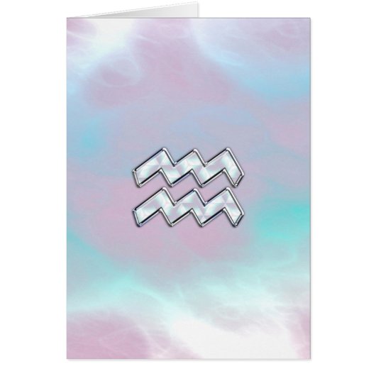 Aquarius Zodiac Symbol op moeder van Pearl Nacre (Voorkant)