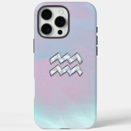 Aquarius Zodiac Symbol op moeder van Pearl Nacre Case-Mate iPhone Case (Achterkant)