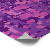 Aquarius Zodiac Symbool on fuchsia digital camo Poster (Hoek)