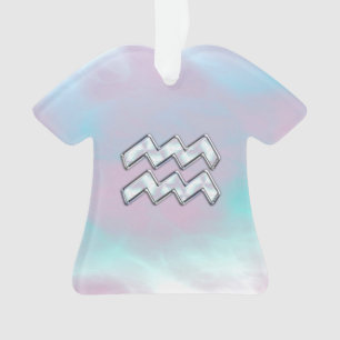 Aquarius Zodiac Symbool op moeder van het pareldec Ornament