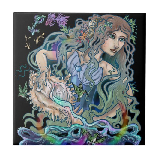 Aquarius Zodiac Tegeltje (Voorkant)