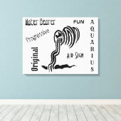 Aquarius Zodiac-teken en -symbool Canvas Afdruk (Insitu (Houten vloer))
