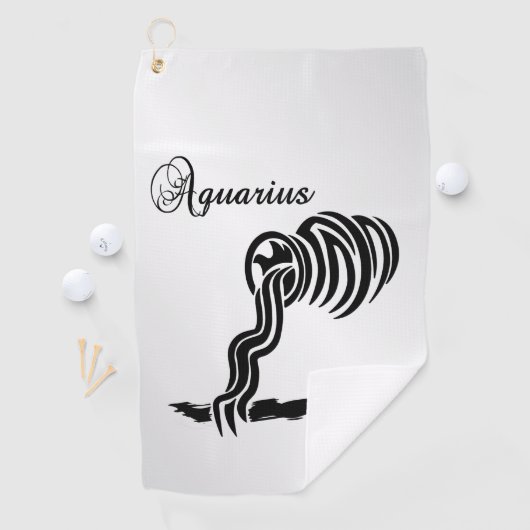 Aquarius Zodiac-teken en -symbool Golfhanddoek (Insitu)