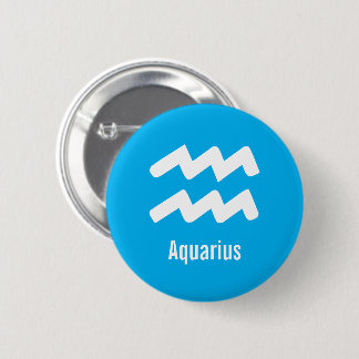 Aquarius Zodiac Traits Minimal Astrology Ronde Button 5,7 Cm