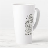 Aquarius Zodiac Woman  Latte Mok (Rechterhoek)