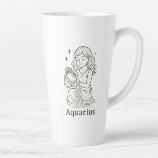 Aquarius Zodiac Woman Latte Mok