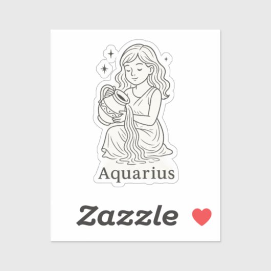 Aquarius Zodiac Woman Sticker (Vel)