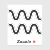 Aquarius zwart astrologisch symbool sticker (Vel)