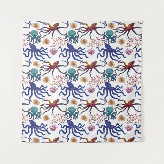 Aquatic animals pattern | ocean underwater life 27 wandkleed (Voorkant)