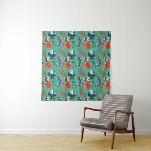Aquatic animals pattern | ocean underwater life 33 wandkleed (In Situ (horizontaal))