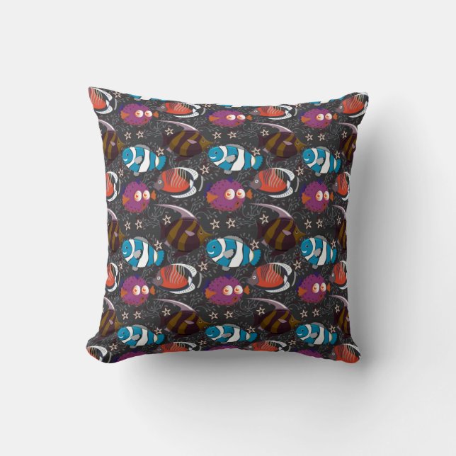 Aquatic animals pattern | ocean underwater life 43 kussen (Voorkant)